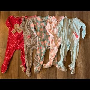 5 pairs of Carters cotton pajamas 12 months